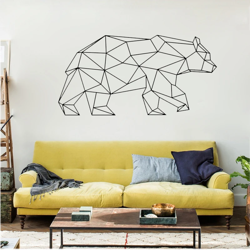 

D531 Geometry Bear Wall Art Stickers Removable Decal Home Kids Decor Mural Gift DIY Sticker for Living Room Home Decor