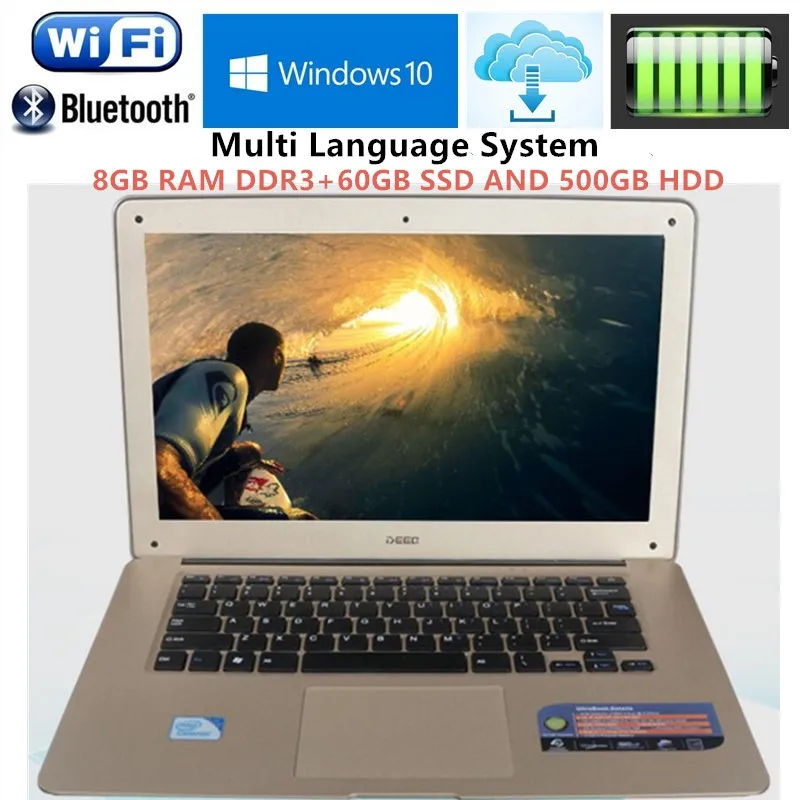 Ultrabook 14 1 1920x1080P font b Laptops b font Quad Core Intel Pentium N3520 2 16GHz