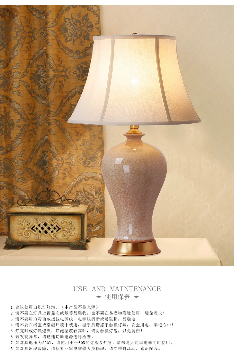 Настольная лампа, синяя и белая фарфоровая ваза, настольная лампа для спальни в китайском стиле, Настольный светильник для дома, светильник для дома, YX6071