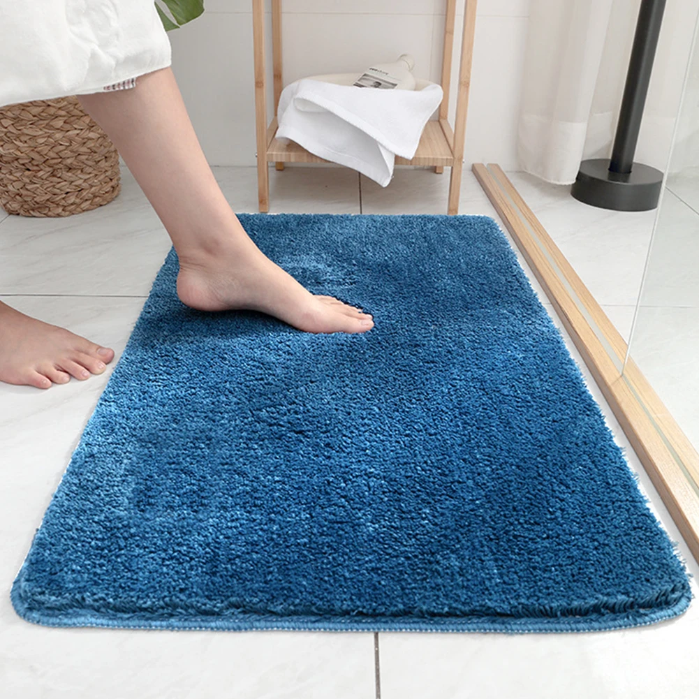 

Decoration Easy Clean Eco-friendly Water Absorption Non-Slip Bathroom Rug Solid Soft Home Bath Mat Washable Microfiber Door Pad