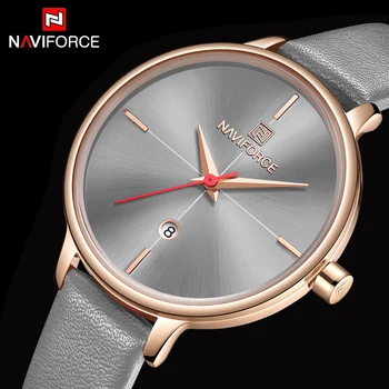 

NAVIFORCE Women Watches Top Brand Luxury Waterproof Women's Watches Leather Strap Bracelet Female Clock New Relogio Feminino