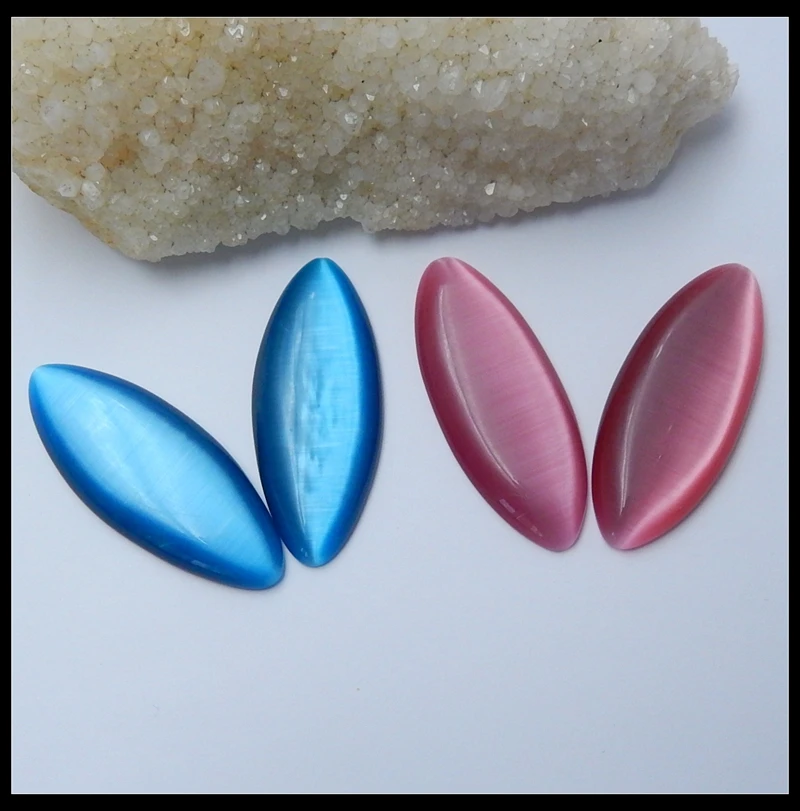 

Two kinds of color can choose Cymophane Half a hole Cabochon Blue And Pink Color Fashion DIY Jewelry Accessories
