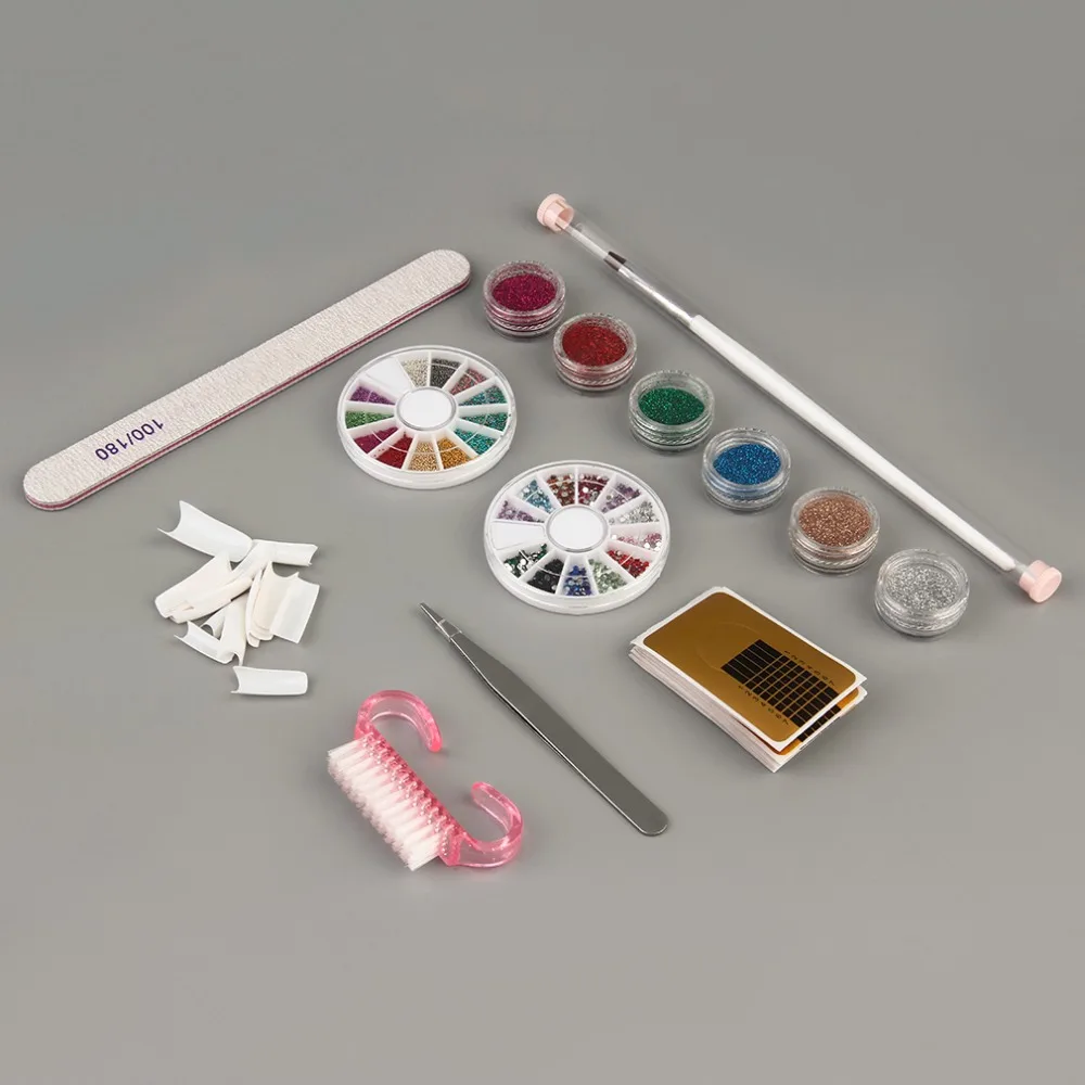 

1set 36w Gel Polish Cur-ing UV Dryer Lamp 12 Colours Bulbs Dryer Glitter Polish Nail Art Manicure Tools Brush Kit professional