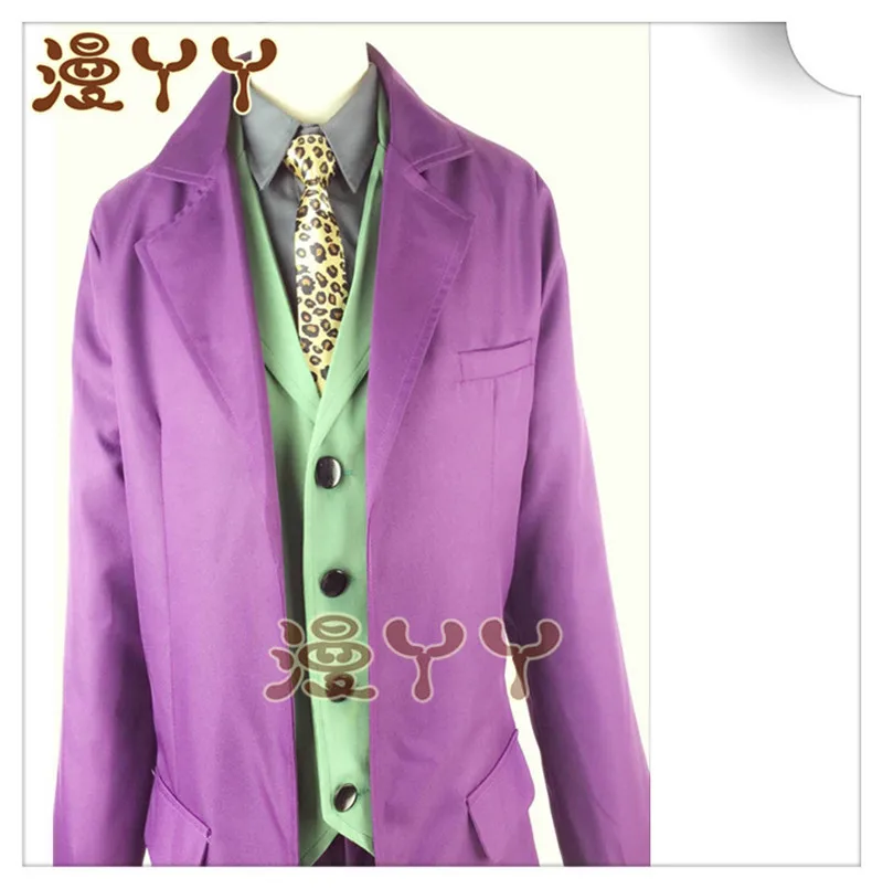 Beste Batman The Dark Knight Joker Cosplay Kostuum Movie Suicide Squad Joker Heath Ledger Cosplay Pak Paars Jas Uniform Volledige set
