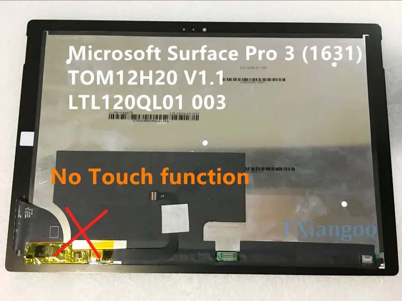 Free Shipping LCD Screen Display For Microsoft Surface Pro 3 1631 LTL120QL01-003 LTL120QL01-001 Assembly No Touch Function