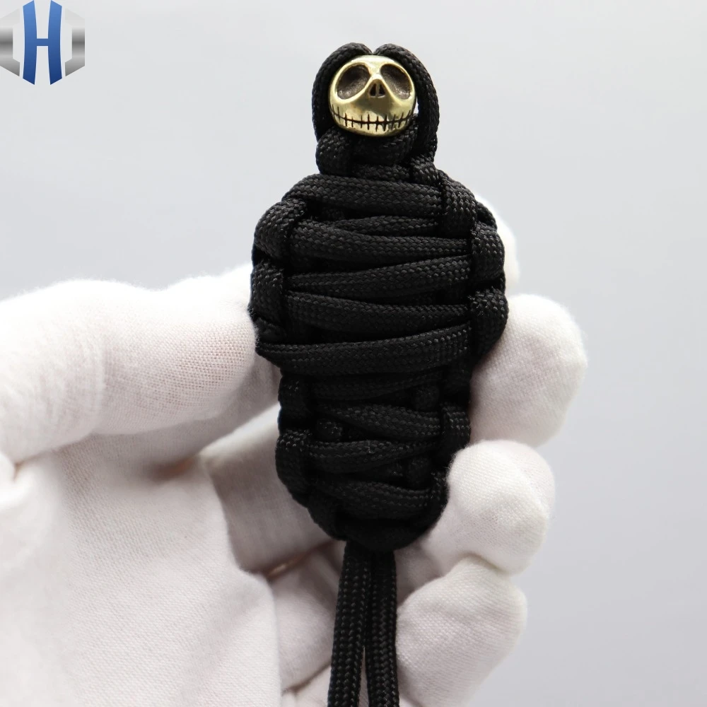 2 м 7 ядро Паракорд Чистая медь DIY Мумия тыква нож бусины латунные Хэллоуин череп