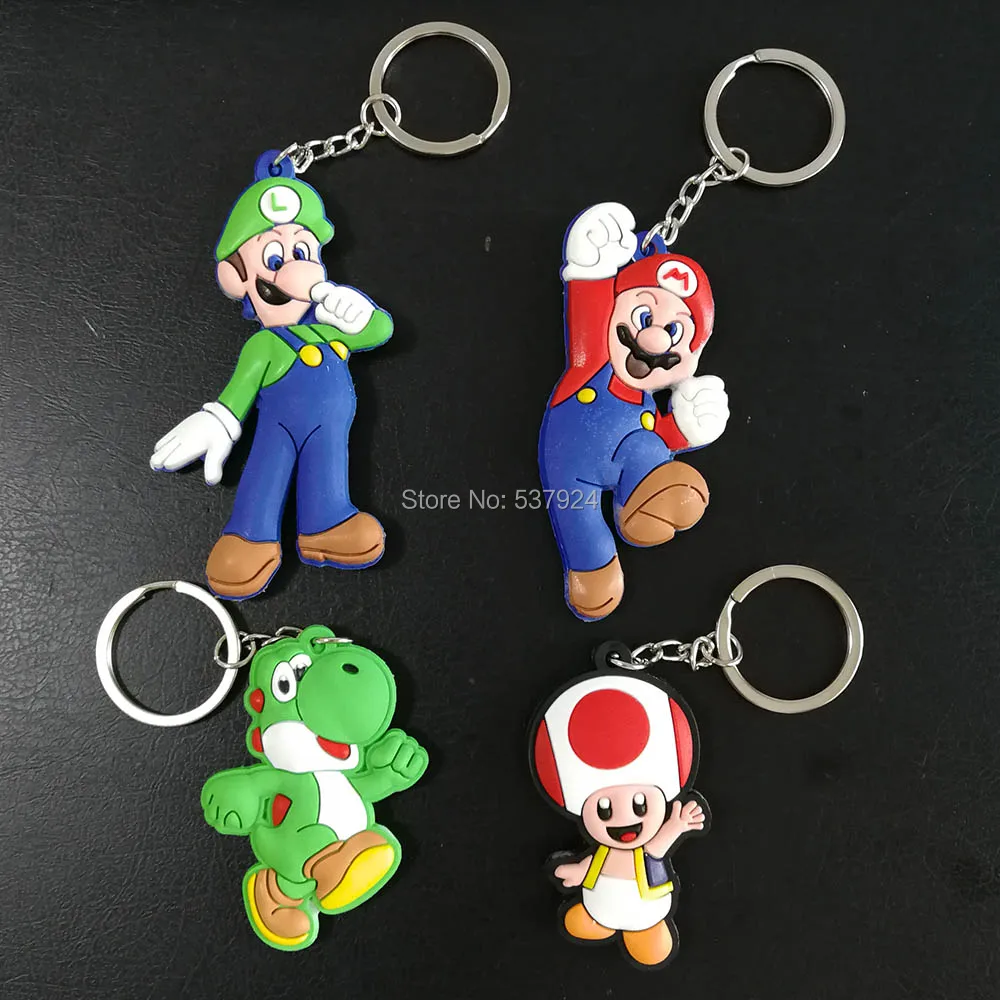 

New Mario 4 Styles Mario Luigi Yoshi Toad Rubber Keyring-CPPY