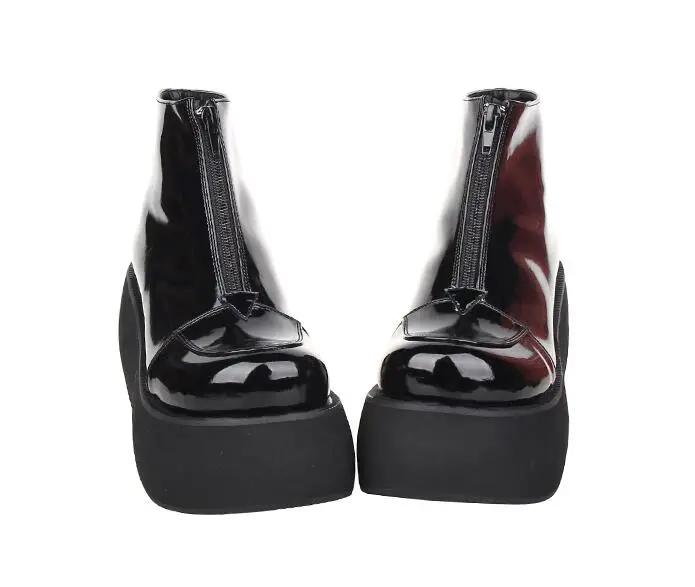Angelic imprint mori girl/женские мотоциклетные ботинки в стиле панк; женские ботильоны в стиле Лолиты; женские туфли-лодочки на высоком каблуке; обувь на платформе 10 см - Цвет: PL black
