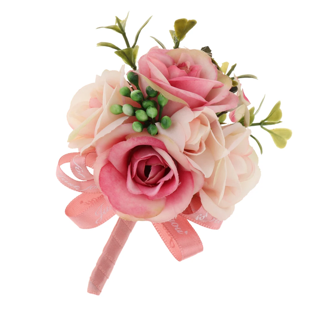 Wedding Flower Corsage Groom Bridal Best Man Boutonniere Prom Party Decor
