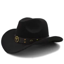 Для женщин Для мужчин шерсти полые западная ковбойская шляпа для джентльмена пастушка Джаз Конный сомбреро Hombre Кепки Размеры 56-58 см