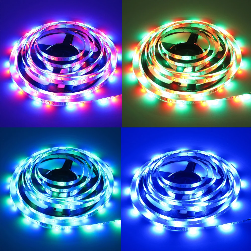 BOLE DENGYE музыкальная Светодиодная лента, светильник RGB SMD2835, водонепроницаемая Диодная лента, 5 м, звуковая активация, управление, адаптер DC12V, 10 м, 15 м, RGB рулон