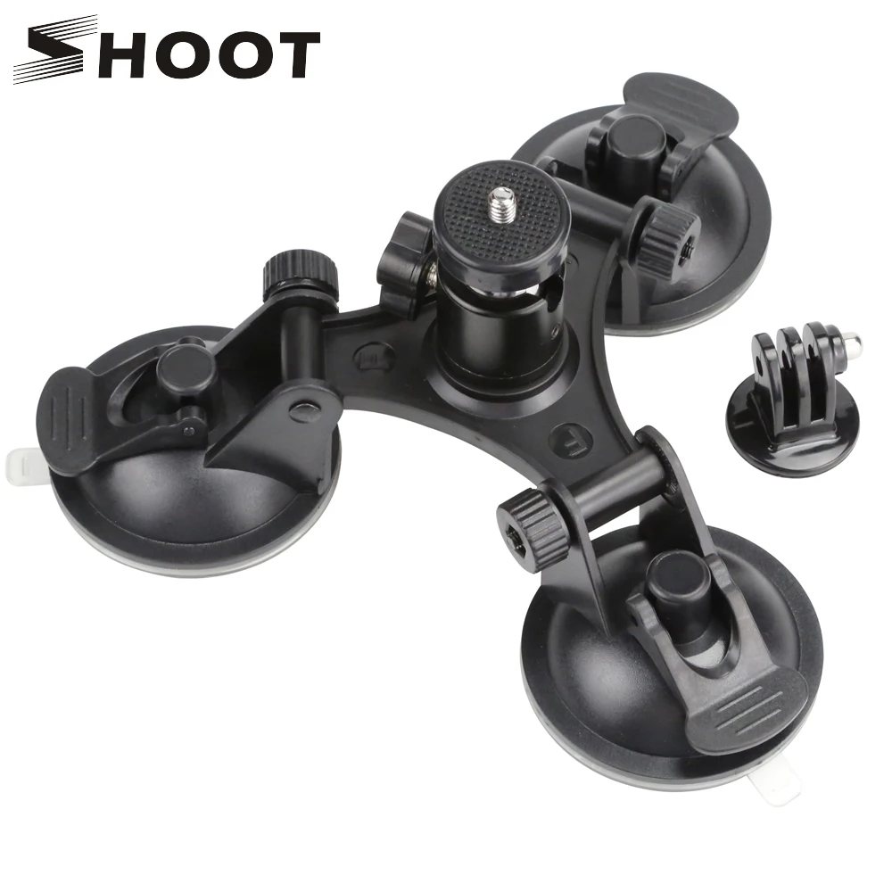 

SHOOT 360 Degree Boat Car Window Suction Cup Mount for Gopro Hero 7 5 6 4 Black Session Yi 4K Sjcam Sj4000 Tripod with 1/4 Mount