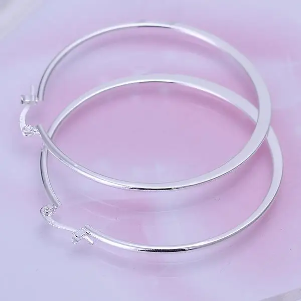 5,5 см большие круглые серьги Мода 925 серебряные серьги креольные Круглые Круги Серьги-кольца Prata Princo панк серебряные женские подарки для девочек