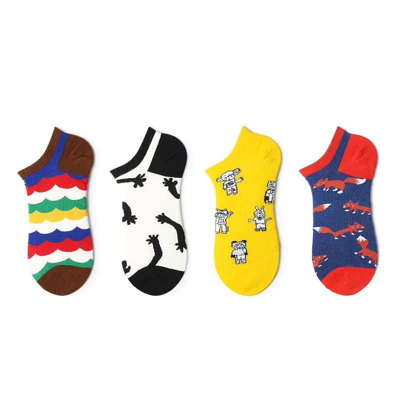 

Women's Funny Socks Spring and Summer Personality Japanese Boat Socks Shallow Street Lovely men Unisex Happy Short Socks Female