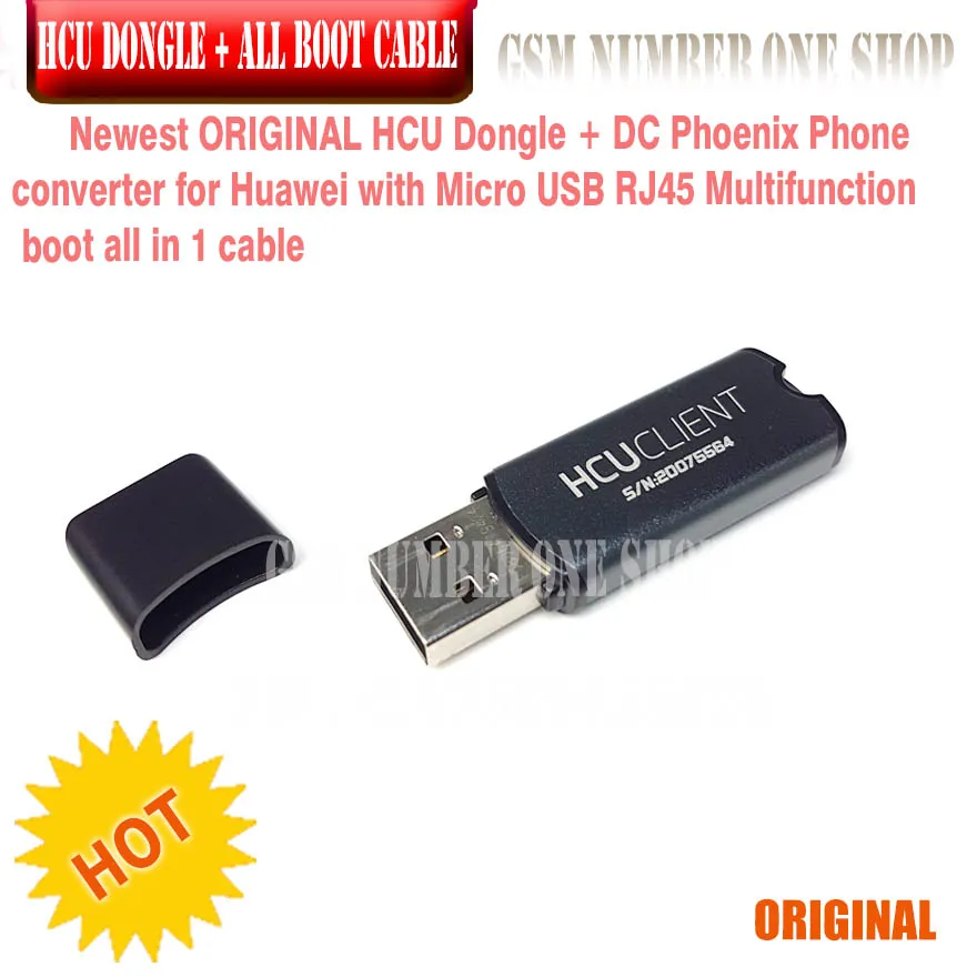 US $109.06 Newest ORIGINAL HCU Dongle DC Phoenix Phone Converter For Huawei With Micro USB RJ45 Multifunction Boot All In 1 Cable