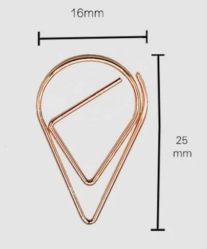 Малый размеры 2,5*1,6 см Моделирование скрепки из металла материал капли воды форма цветной Закладка зажимы Kawaii закладки