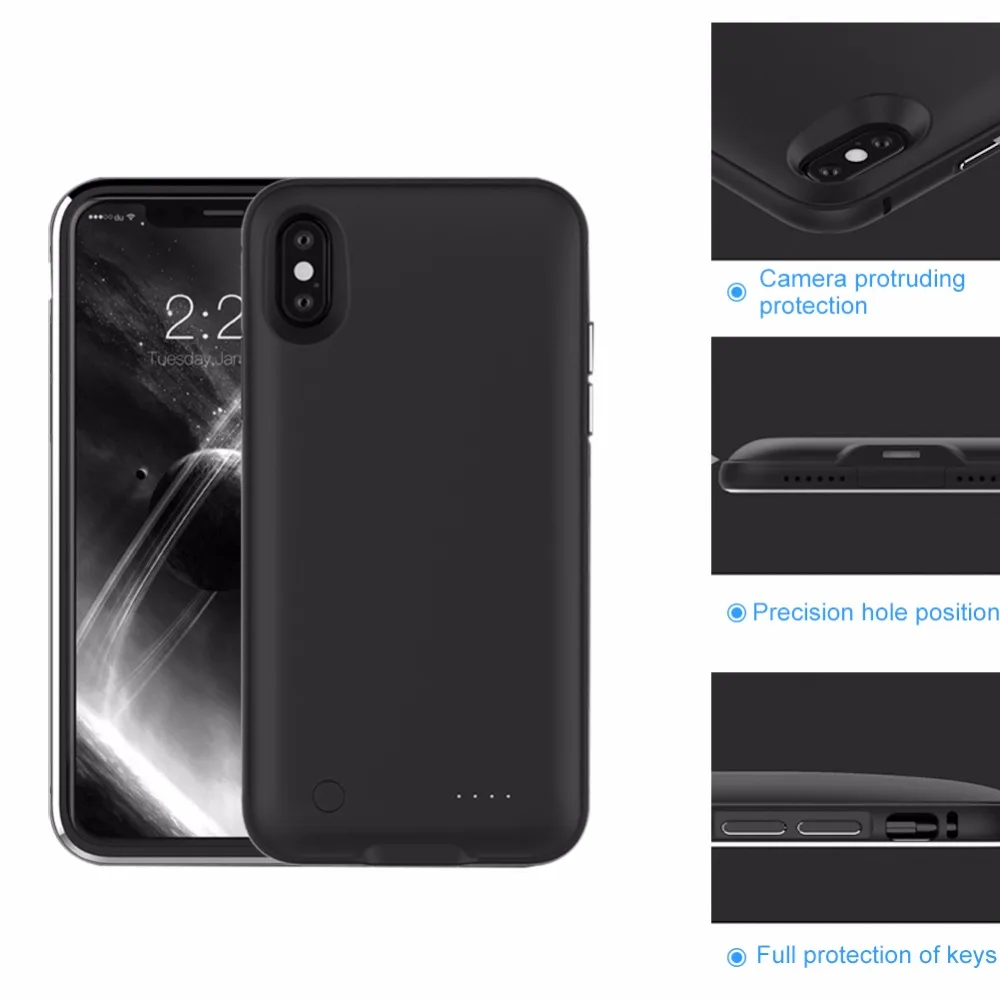 

Metal Frame Portable Charging Case For iphone X 5000mAh Battery Power Bank for iphone X Battery Charger Case for iPhone 10