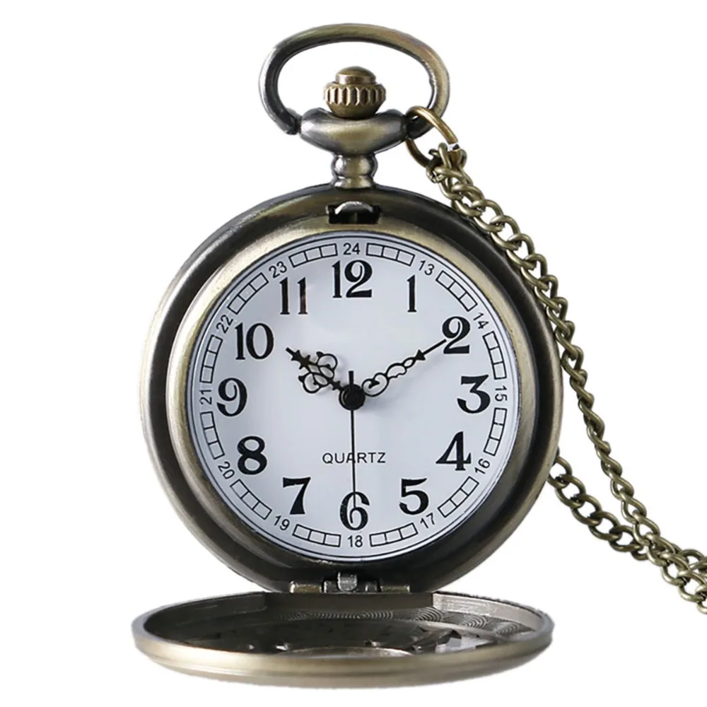Fashion quartz antique pocket watch woman alice in wonderland rabbit cat women vintage fob watches retro 2