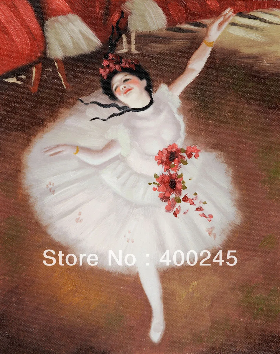 

High quality Canvas art Edgar Degas oil painting Star Dancer (On Stage) Hand painted modern paintings Ballerina picture