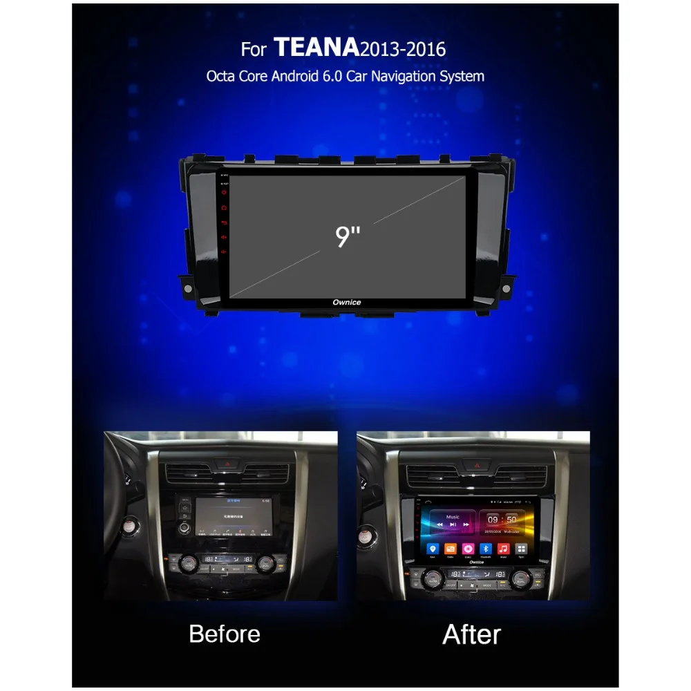 Perfect 9" IPS 4G Android 9.0 Octa 8 Core 32GB ROM Car DVD Player For Nissan Teana Altima 2013-2016 GPS ADAS Radio Stereo DSP CarPlay 1