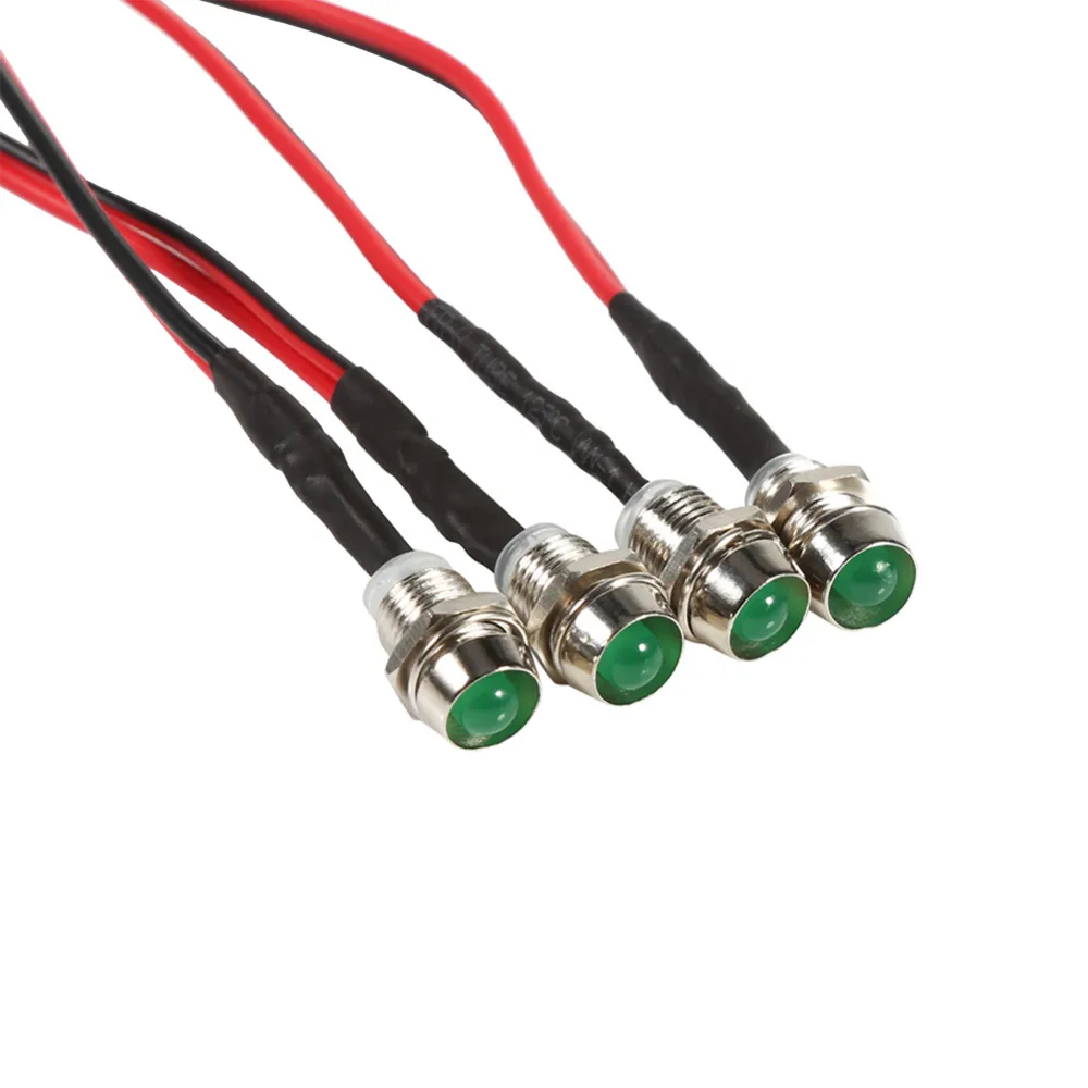 

4 Pcs 12v 8mm LED Panel Pilot Dash Warning Light Indicator Lamp Car Van Boat