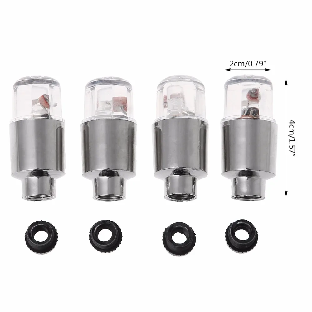 

4Pcs Colorful Bicycle Tire Nozzle Lights Tyre Air Valve Core Lamp Loop Flashing 4x2cm