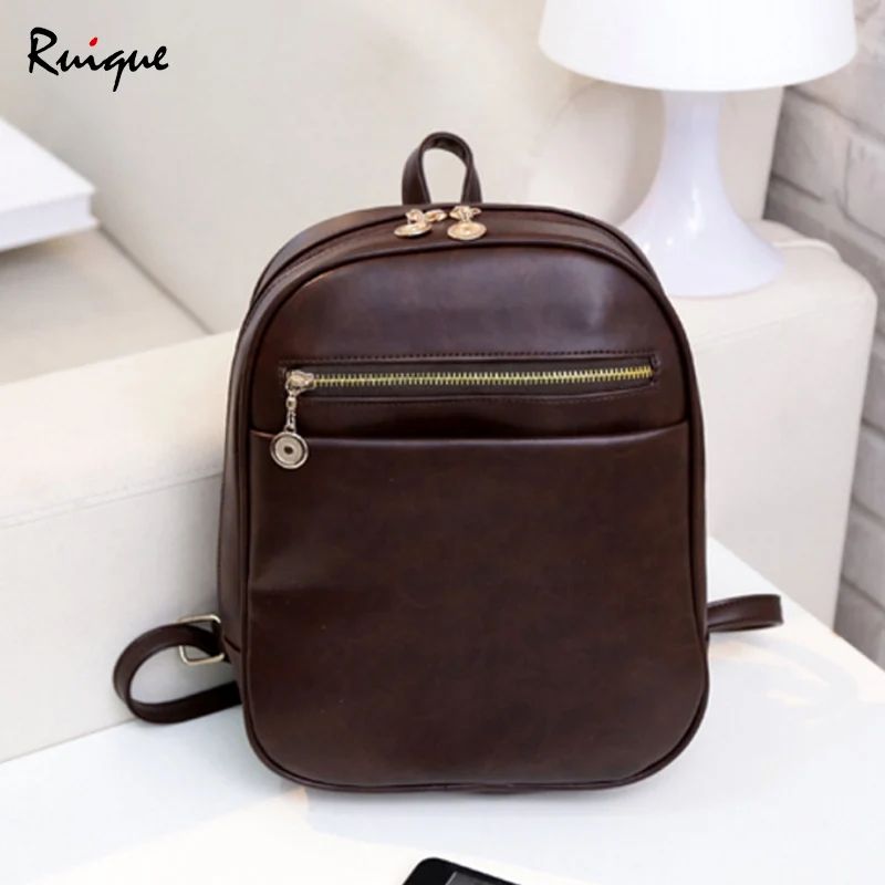 

Ruique 2018 Women Fashion Backpack Girls Preppy Style School Bag Female Small Backpacks Ladies Casual Soft PU Leather Travel Bag