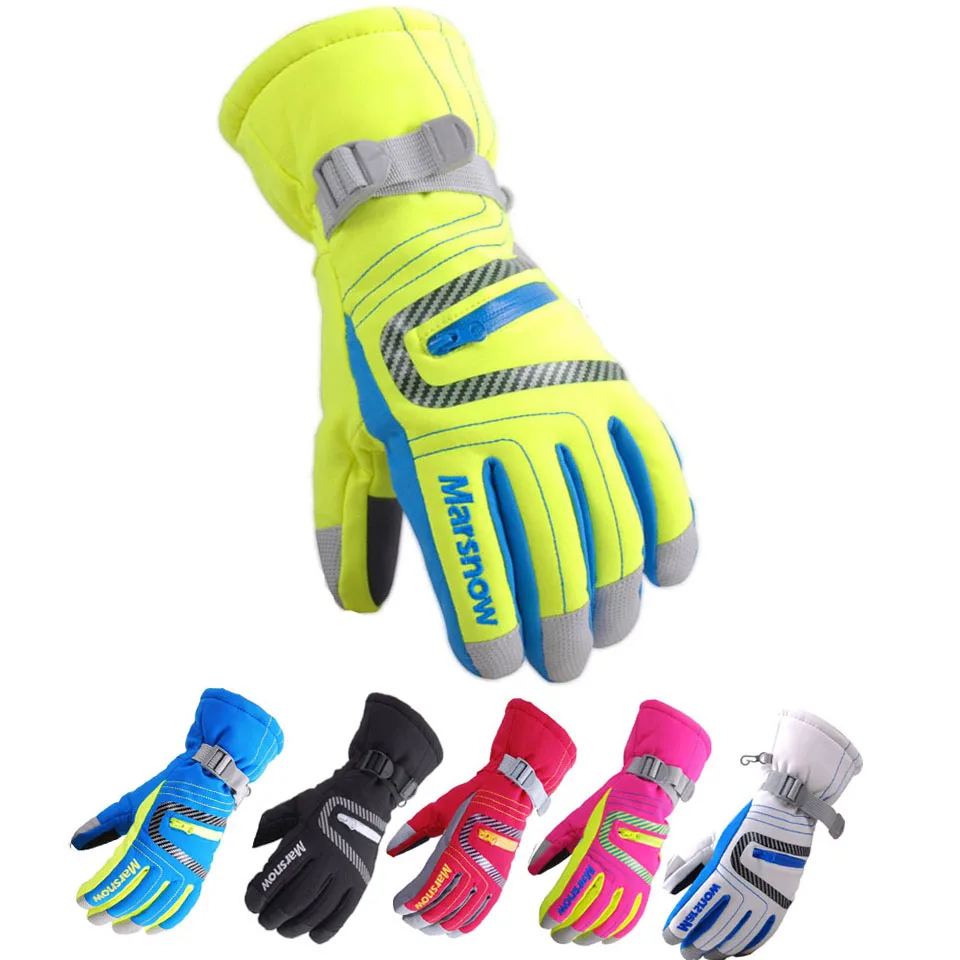 الأطفال النساء الرجال قفازات للتزلج الشتاء للماء المضادة الباردة الدافئة قفازات في الهواء الطلق الرياضة الثلوج الرياضية التزلج قفازات يندب...