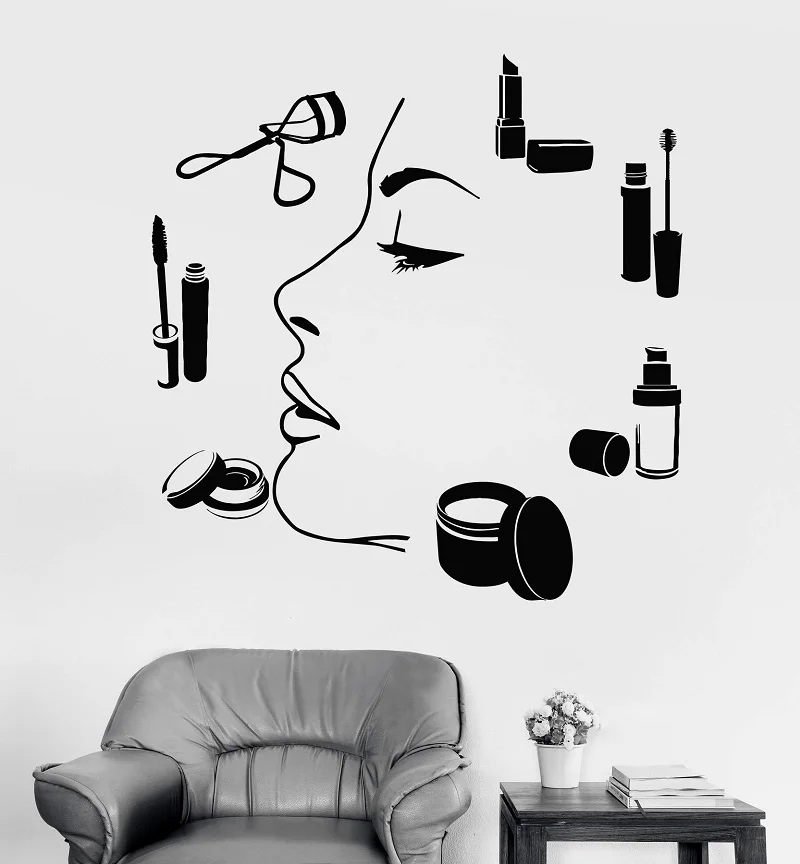 

Vinyl Wall Decal Makeup Artist Beauty Salon Studio Fashion Model Stickers Unique Gift 2MY5