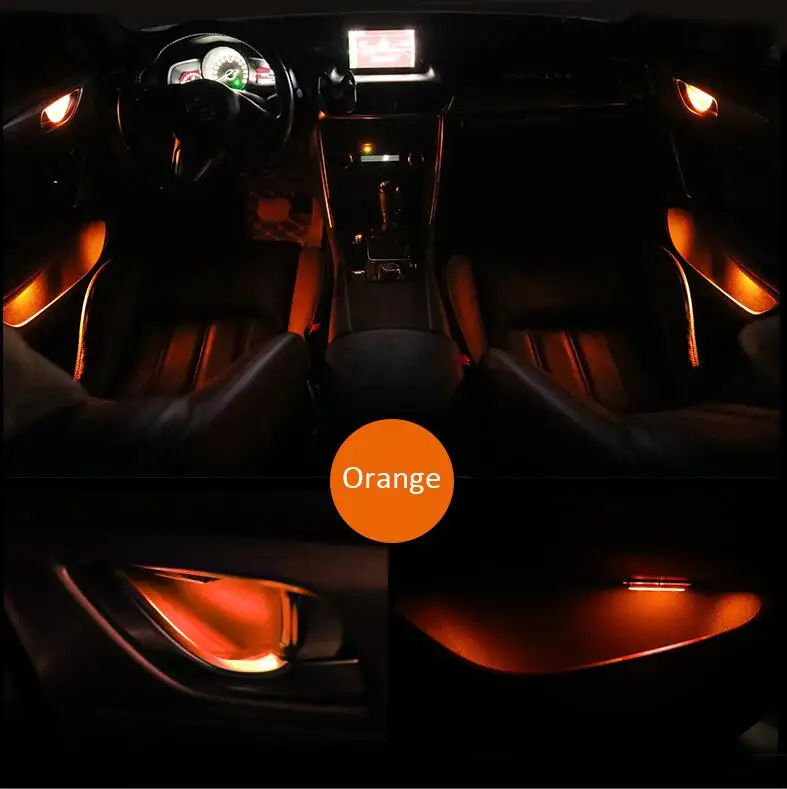 4pc stickers on cars interior inside door handle atmosphere lamp for jeep renegade wrangler grand cherokee Cherokee Commander - Испускаемый цвет: Цвет: желтый