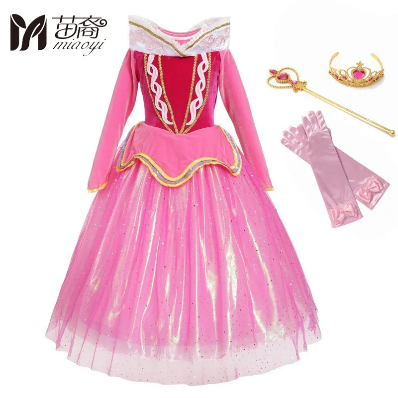 MUABABY-Filles-Sleeping-Beauty-Robe-Enfants-Deluxe-Paillettes-Princesse-Robe-up-Party-Girl-Enfants-Robe-D