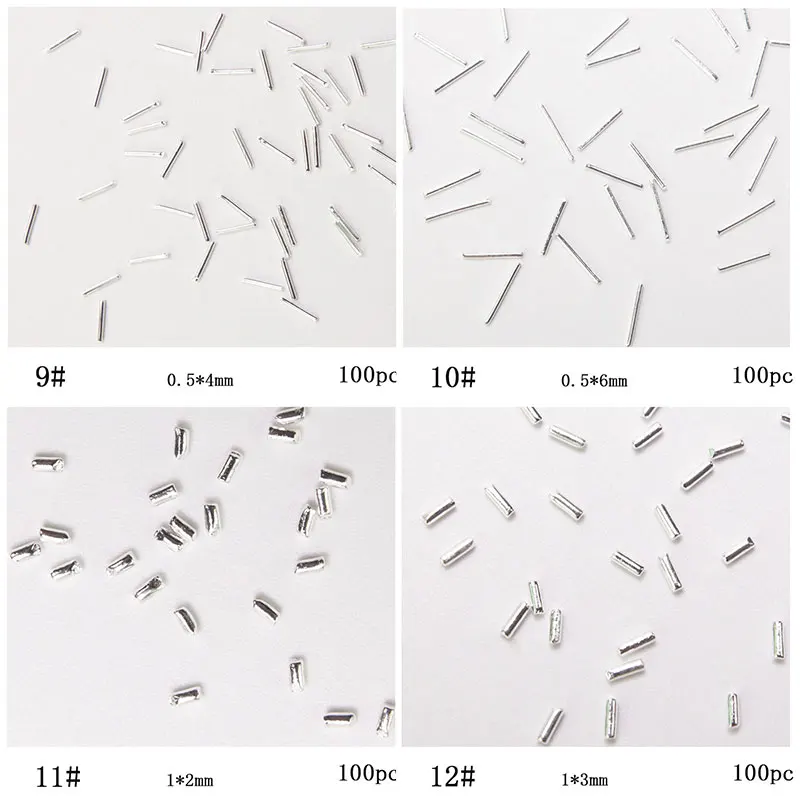 100 шт./лот Золотые прутки металлические заклепки японский 15 заклепки сплава металла 3D DIY Nail Украшение ногтей украшения