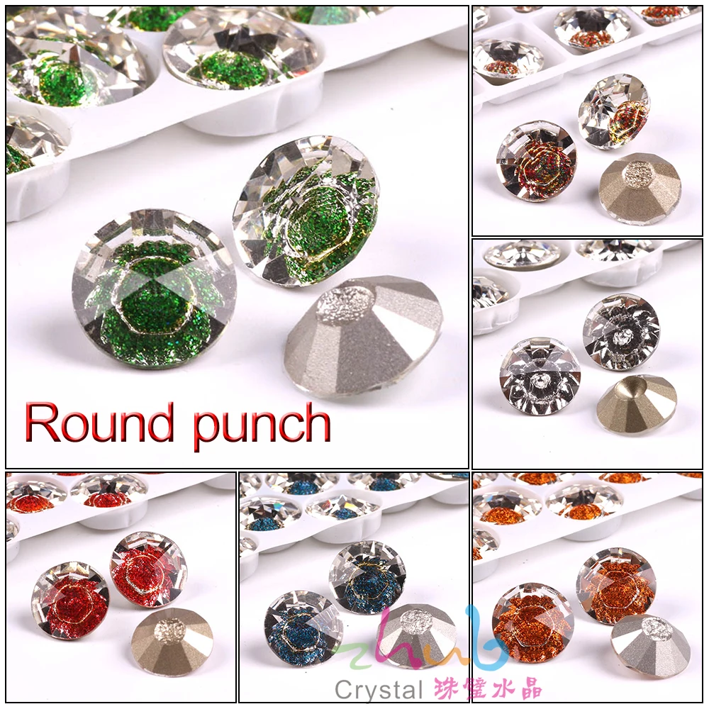 Buy Glass Round Rhinestones With Hole 12/14/16mm