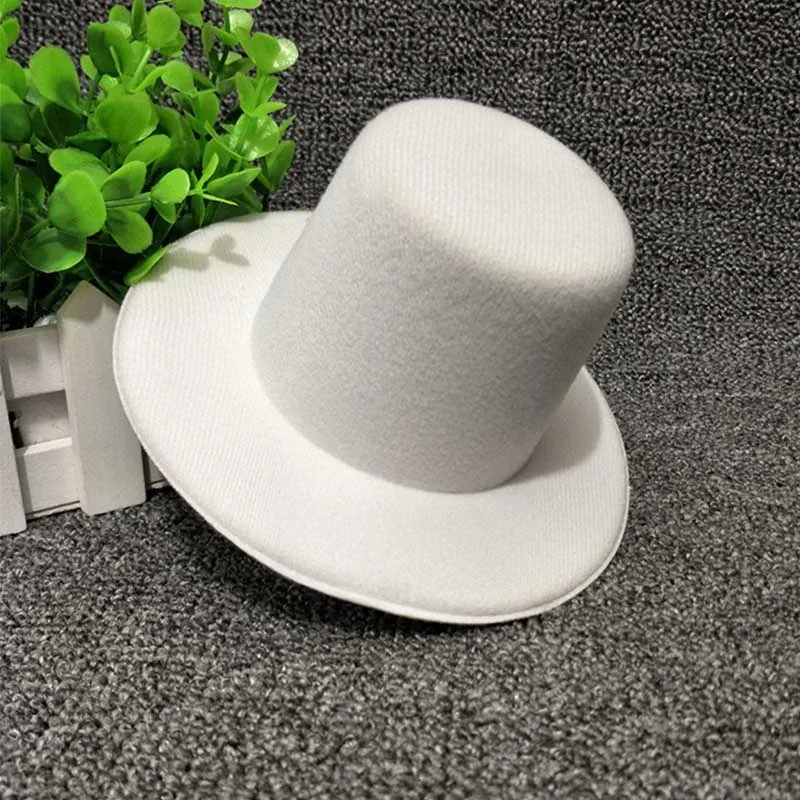 Черная мини-верхняя шляпа-цилиндр для мужчин и женщин, Свадебная вечеринка, Шляпка-вуалетка EVA 8 см, Дамская Шляпка, основа для творчества, одноцветная Мужская Женская танцевальная шляпа - Цвет: Белый