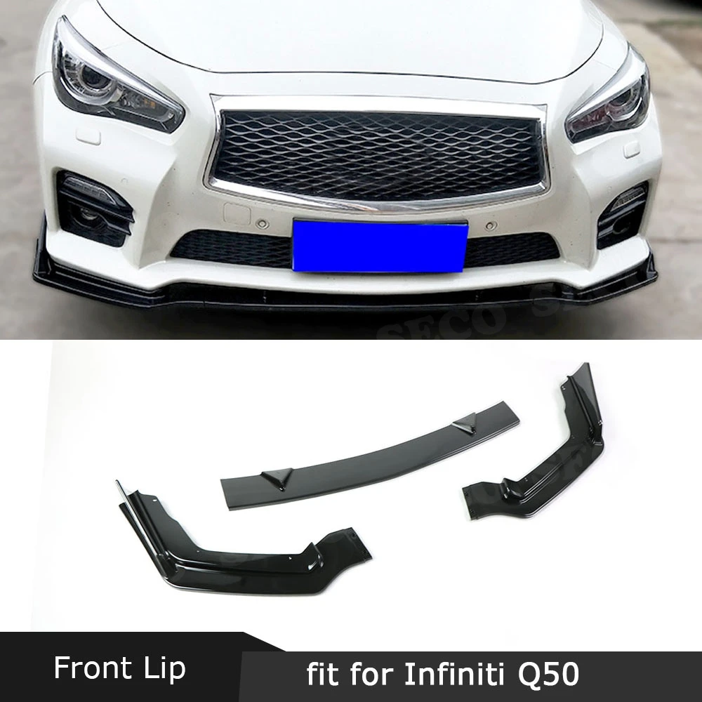 

Front Bumper Lip Spoiler Chin Aprons For Infiniti Q50 Q50S 2014-2017 2018 2019 Auto Exterior Parts ABS Head Chin Shovel