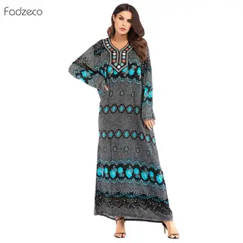 

Fadzeco Elegant Robe Africaine Femme 2019 Embroidery V Neck Long Sleeve Big Size Maxi Dress Ankara Vestidos De Festa De Noche