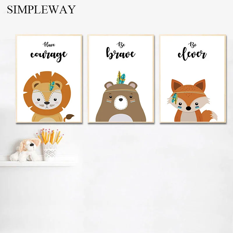 Wall Art Nursery Print Kids Bedroom Baby Room Have Courage /& Be Kind