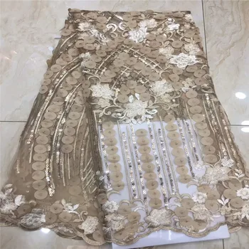 

3d Lace Fabric French Lace Fabric High Quality 3D Flower French Net Wedding Nigeria Embroidered Party Dress xc15-9