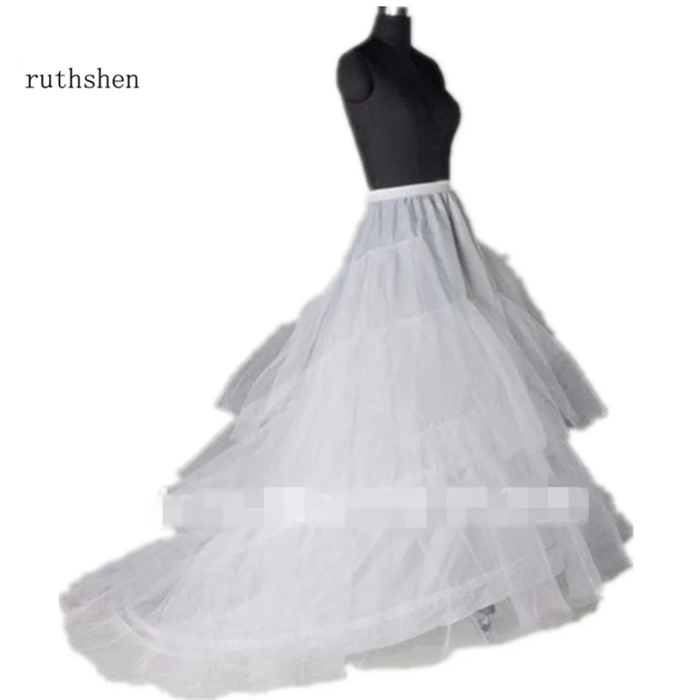 

ruthshen 2 Hoops 3 Layers with Train Wedding Bridal Petticoat Underskirt Crinoline Slip DS0493