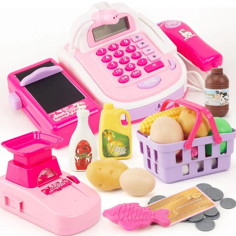 

Simulation supermarket sound and light cash register machine card scanning cashier Kids baby pretend play toy
