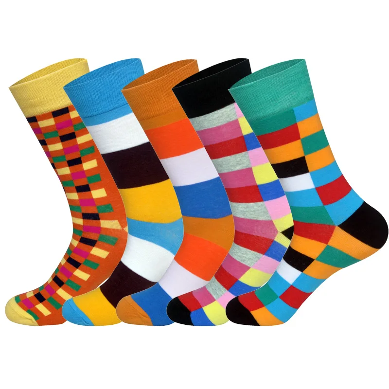 Вниз 5 пар/лот 13 выбор Британский Стиль Уличная Хип-хоп Скейтбординг чулки бренд дизайн Цветные счастливые носки - Цвет: C10