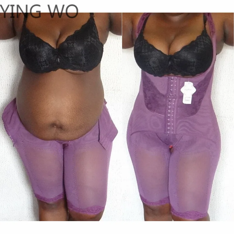 

Plus Size Women Full Body Shapewear Underbust Slimming Mid thigh Shaper With Lace Tummy Control Seamless Postpartum Body Girdles