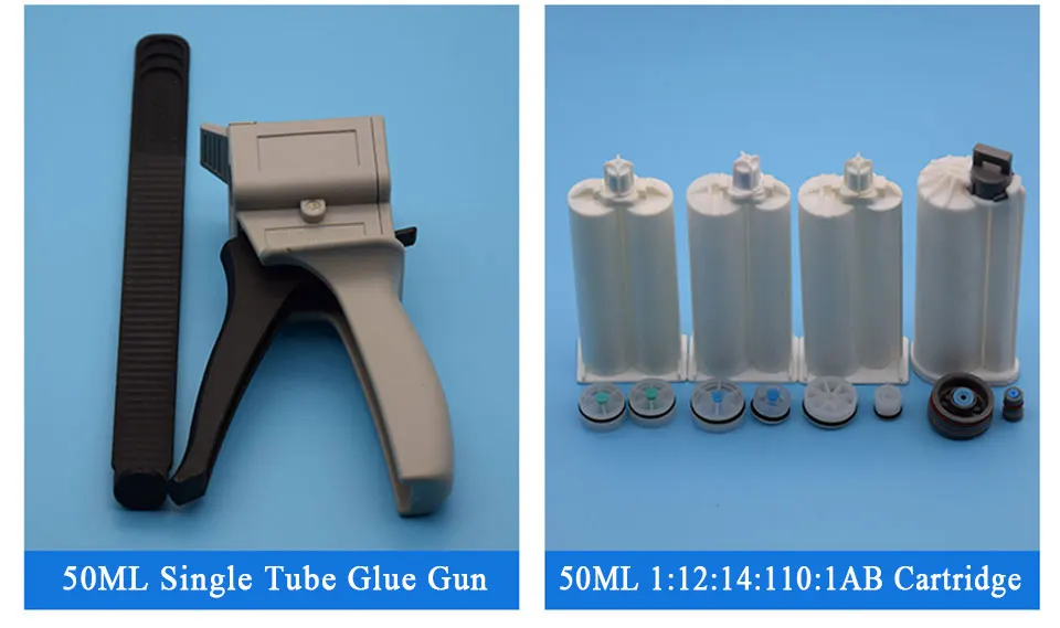 50 мл 1:1, ручной клеевой пистолет AB, железный клеевой пистолет ab, опт, розница, пневматический клапан AB, двойные жидкие клеевые инструменты, два элемента