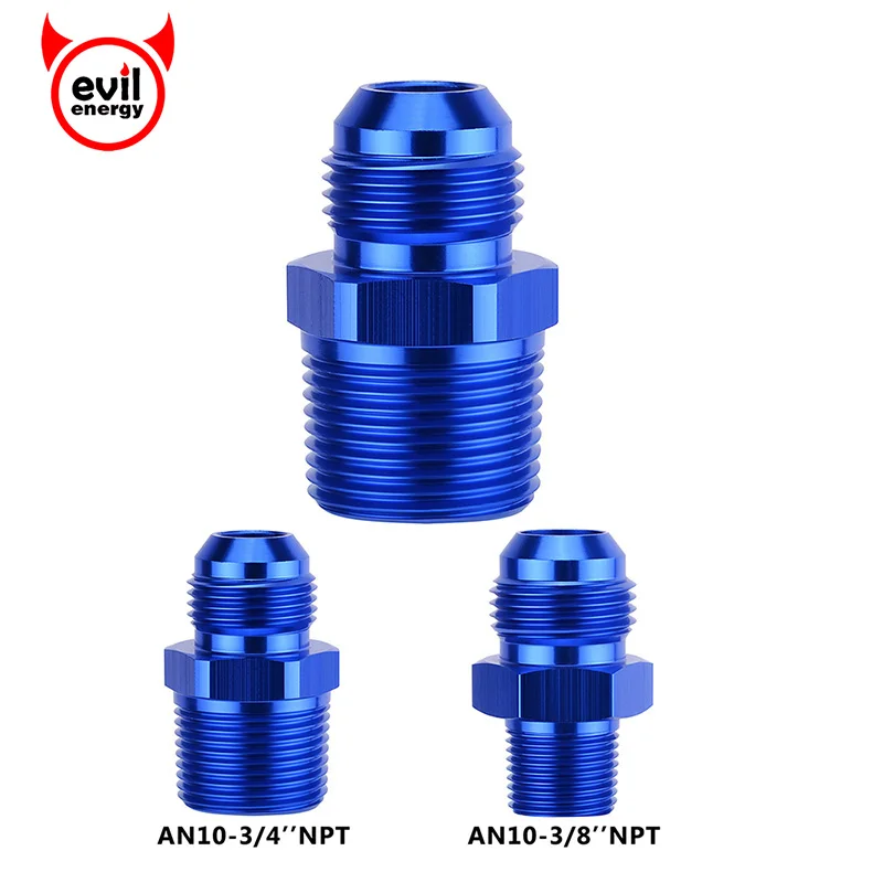 Blue Aluminum 90 Degree Elbow AN 8 Male To 1//4 NPT Male Fitting Adaptor Connector
