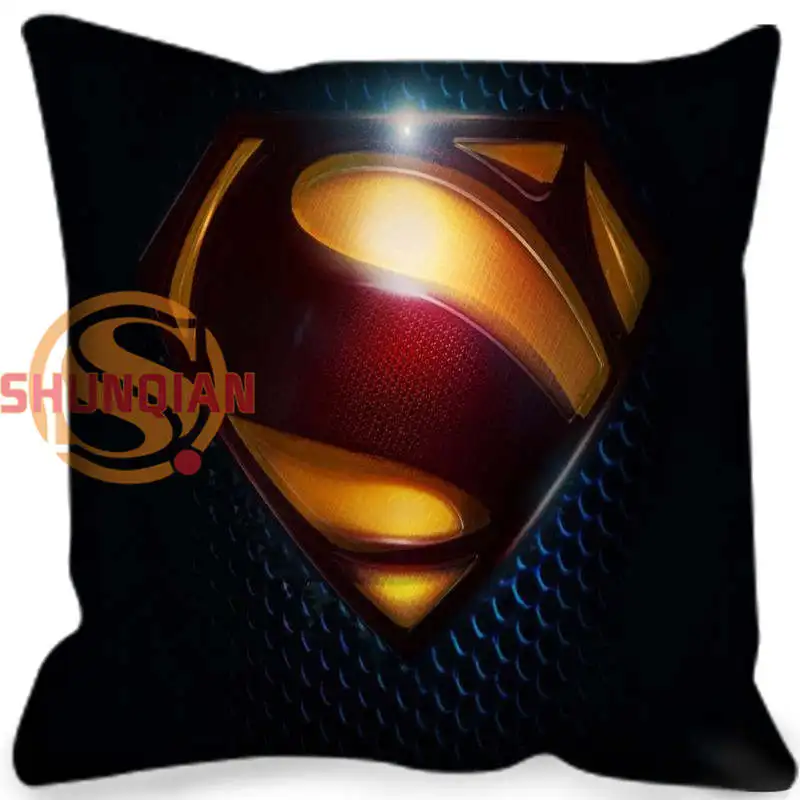 Pillowcase Наволочки с логотипом Супермена на заказ, Наволочка на молнии 35x35 см 40x40 см 45x45 см 60x60 см, две стороны - Цвет: Pillowcase