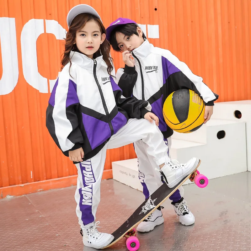 

Kids Tracksuit Set Spring Autumn Teen Jacket With Zipper Pant 2 Pcs Boys Girls Sport Suit 2018 Children Hip Hop Clothing