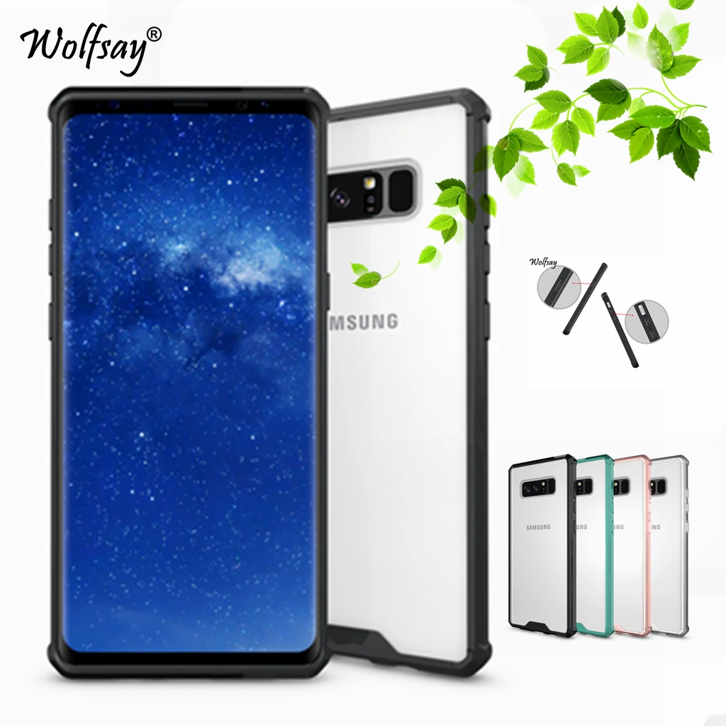 

Wolfsay Cover For Samsung Galaxy Note 8 Case TPU Transparent PC Fashion Fundas For Phone Case Samsung Galaxy Note 8 N950F Coque<