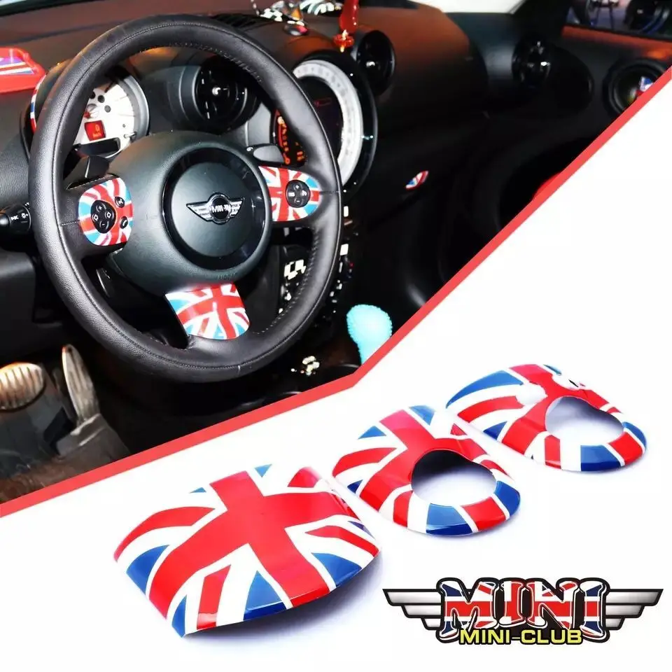 3 шт. наклейка на рулевое колесо Union Jack украшение для Mini Cooper JCW Clubman R55 R56 R57 R58 R59 R60 R61