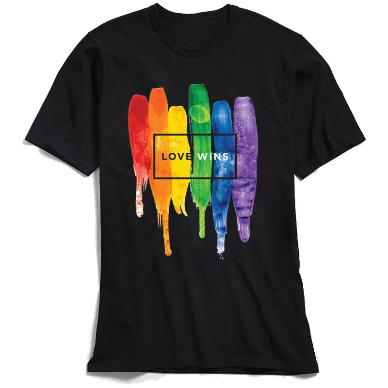 Pride-Lgbt-Gay-Love Funny Short Sleeve Tops Shirt Mother Day O-Neck Pure Cotton Mens T Shirts Funny T Shirt Hip Hop Pride-Lgbt-Gay-Love black