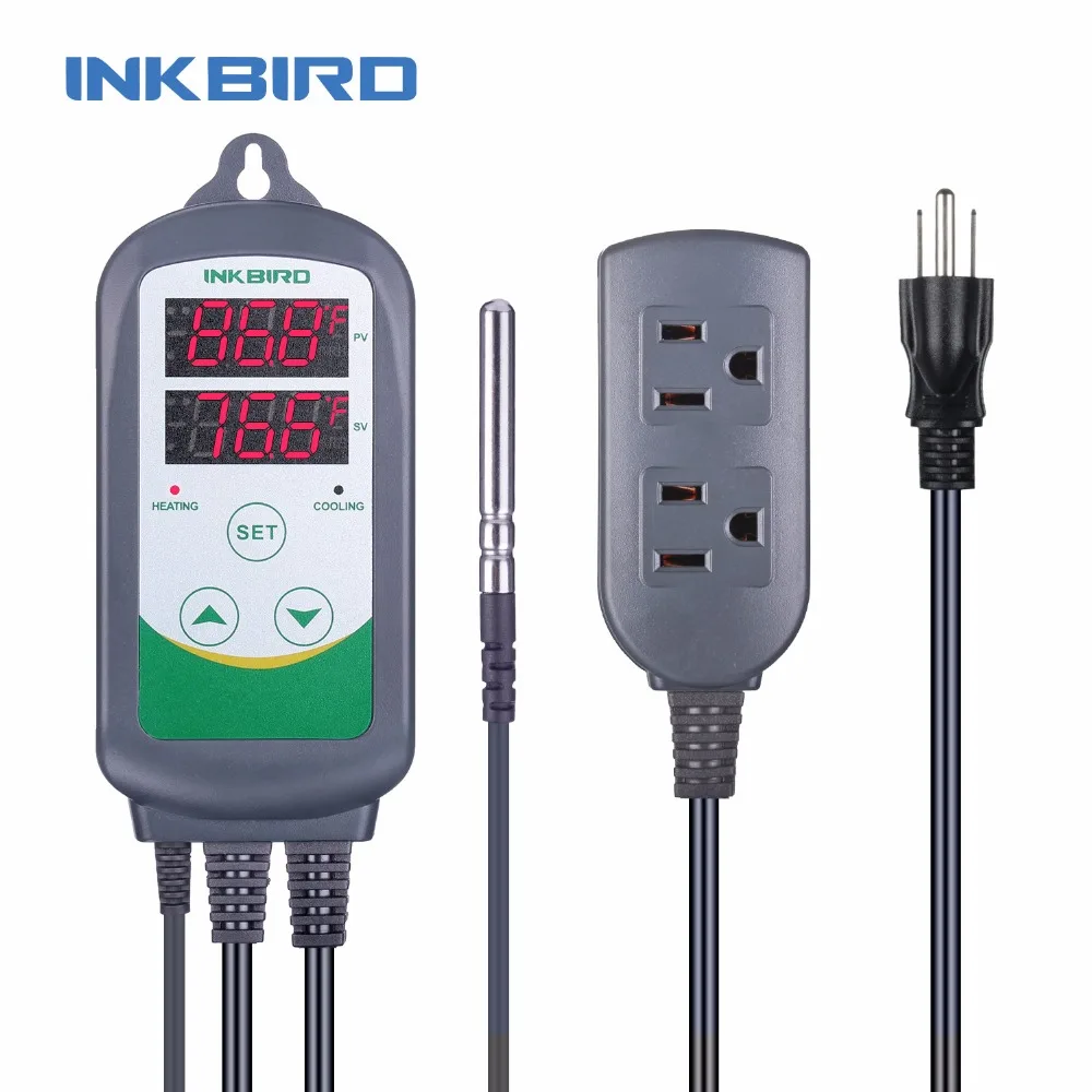 

Inkbird US Plug ITC-308 Heating and Cooling Dual Relay Temperature Controller, Carboy,Ferment, Greenhouse Terrarium Temp.Control